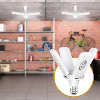 E27 LED крушка Вентилатор Ножна лампа Гаражни светлини Регулируеми панели AC170-265V 30W Сгъваема LED крушка за домашно таванно осветление