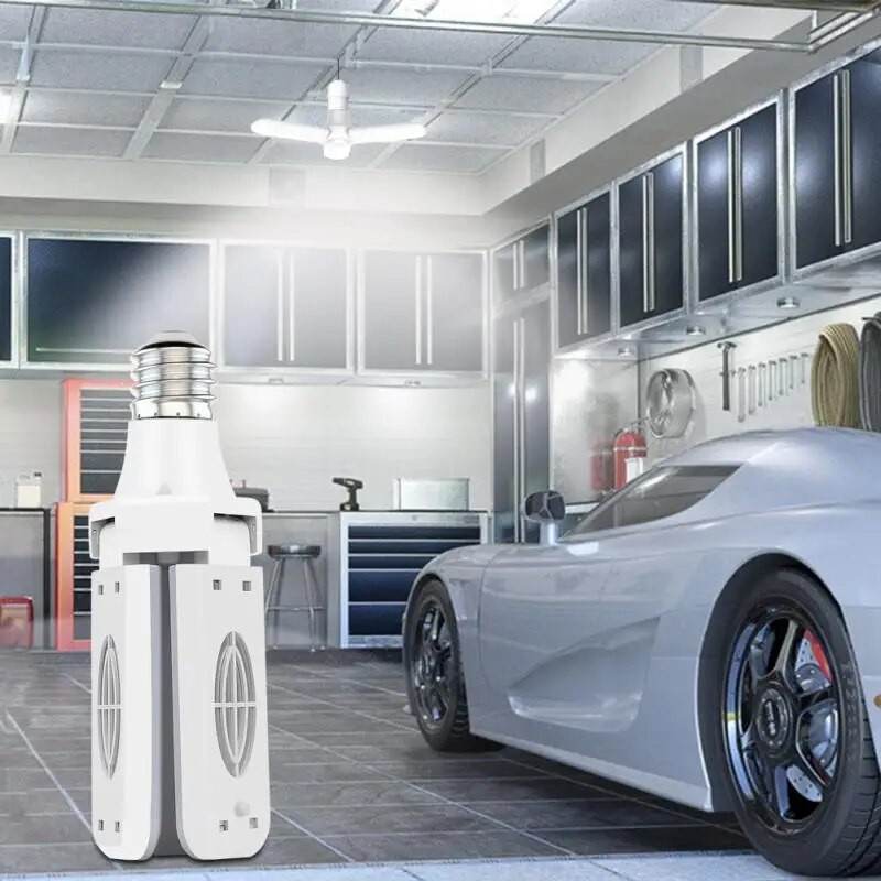 E27 LED lemputės ventiliatoriaus mentės lemputė Garažo žibintai Reguliuojami skydai AC170-265V 30W sulankstoma LED lemputė, skirta namų lubų šviesai