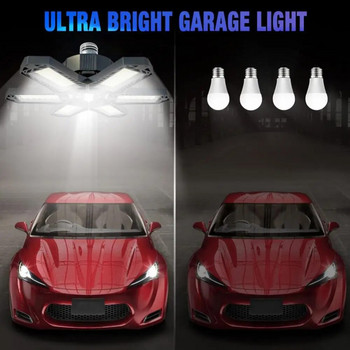 E26/E27 LED гаражни осветителни тела с 6 регулируеми панела Таванна работна лампа за магазин за складове/складове Промишлено осветление