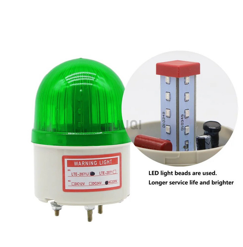 Su garsiniu signalu Strobe Signal Įspėjamoji lemputė 12V N-2071J Mirksi pavojaus garsas Šviesa 24V 220V LED lemputė Indikacinės lemputės