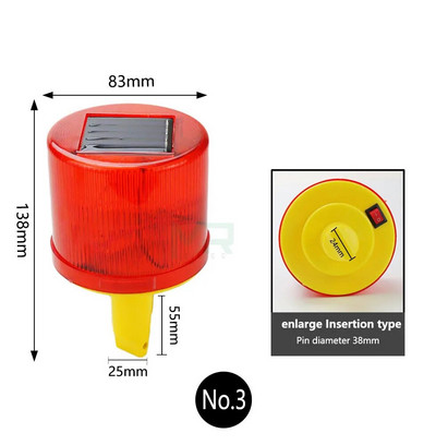 Saulės šviesos diodų avarinė lemputė / saulės energija maitinami įspėjamieji žibintai / švyturys / eismo signalizacijos žibintai / bokštinio krano lempa