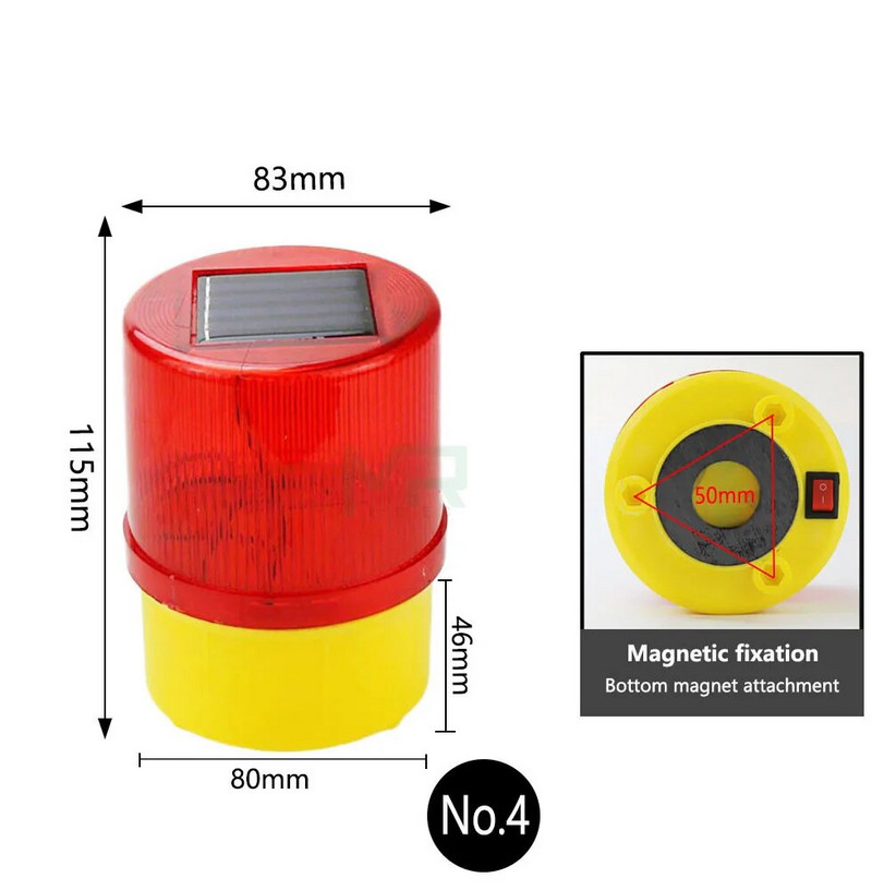 Saulės šviesos diodų avarinė lemputė / saulės energija maitinami įspėjamieji žibintai / švyturys / eismo signalizacijos žibintai / bokštinio krano lempa