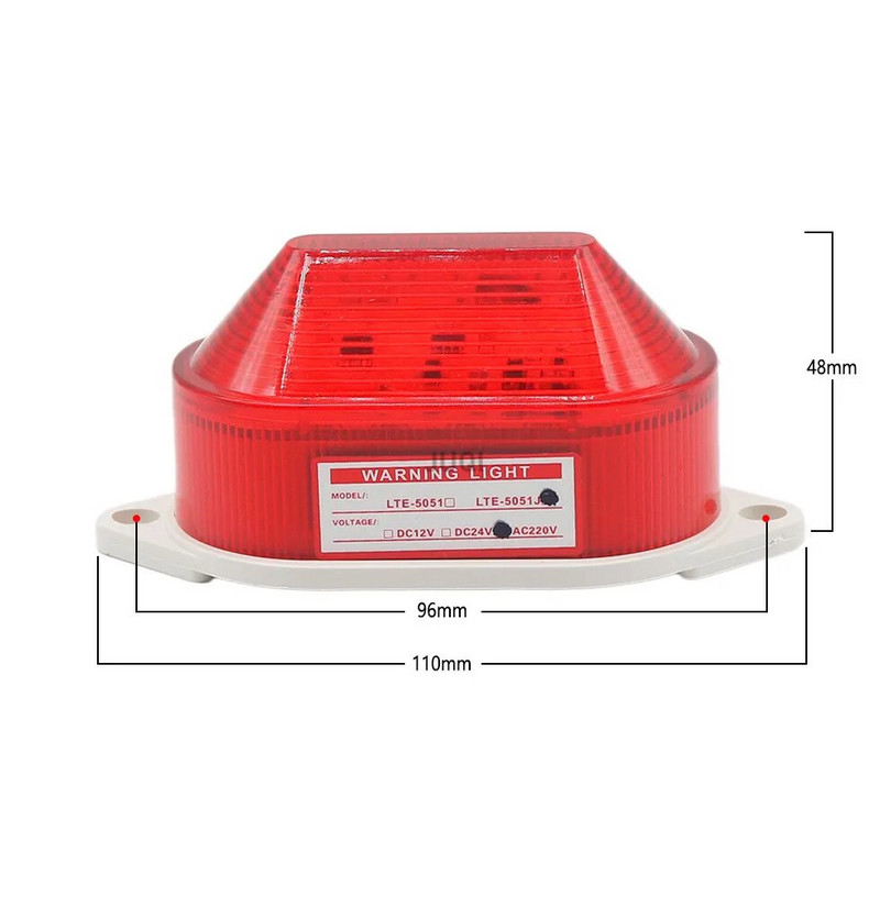 LED-3051 Garsinė ir vaizdinė aliarmo lemputė Strobe Signal Įspėjamoji lemputė 12V 24V 220V Indikacinė lemputė LED lemputė Apsaugos signalizacija LED-3071