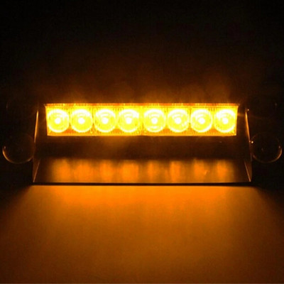8 LED automobilių sunkvežimių avarinis blykstė Saulės skydelis LED blyksniai įspėjamoji lemputė policijos blykstės žibintai 3 mirksintys režimai 12 V