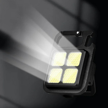 Мини ключодържател Фенерче USB акумулаторна преносима джобна фенерче COB Работна светлина Отварачка за бутилки Външни аварийни къмпинг светлини
