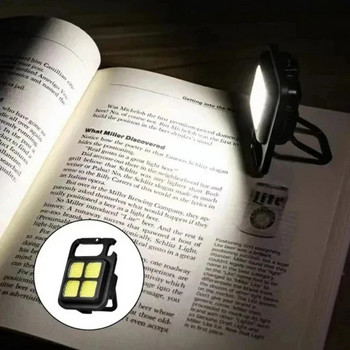 Μίνι φακός μπρελόκ USB Επαναφορτιζόμενος φορητός φακός τσέπης COB ανοιχτήρι μπουκαλιών φως εργασίας Εξωτερικά φώτα έκτακτης ανάγκης
