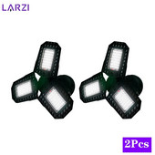 2vnt/stal. LED garažo lempa 40W 60W 80W deformuojanti šviesa 110-220V aukšta šalta/šilta balta reguliuojamo kampo LED lemputė dirbtuvėms