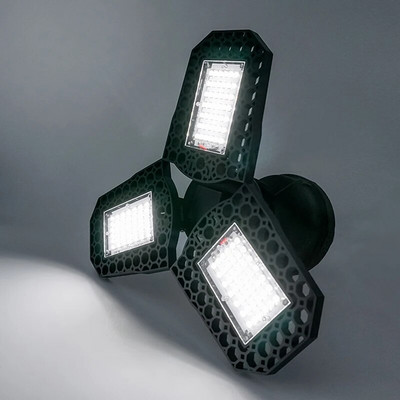 2vnt/stal. LED garažo lempa 40W 60W 80W deformuojanti šviesa 110-220V aukšta šalta/šilta balta reguliuojamo kampo LED lemputė dirbtuvėms