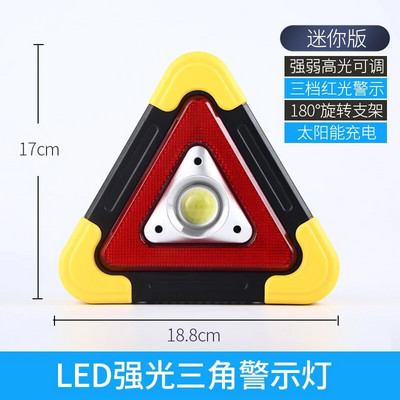 2-AZ 1-ben szoláris vészhelyzeti háromszög alakú út menti figyelmeztető lámpa Biztonsági vészleállási riasztó lámpa Hordozható villogó lámpa kéznél