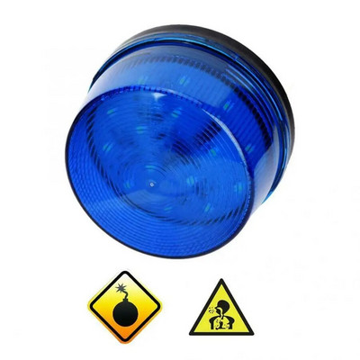 12V LED светлинен сигнал Аварийна аларма Предупреждение Мигаща светлина Сигнална лампа Охранителна аларма Поддръжка на пътя Експлозия Светкавица