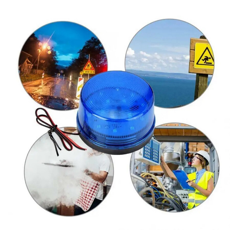 12 V LED švyturėlis, avarinis signalas, įspėjamasis mirksintis signalas, signalinė lemputė, saugos signalizacija, kelio priežiūros, sprogimo blykstė