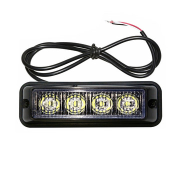2 τμχ/παρτίδα Amber 4 LED προειδοποιητικό φως αυτοκινήτου που αναβοσβήνει Λάμπα έκτακτης ανάγκης Beacon Light Bar Hazard Strobe Light Αδιάβροχο φως 12V~24V