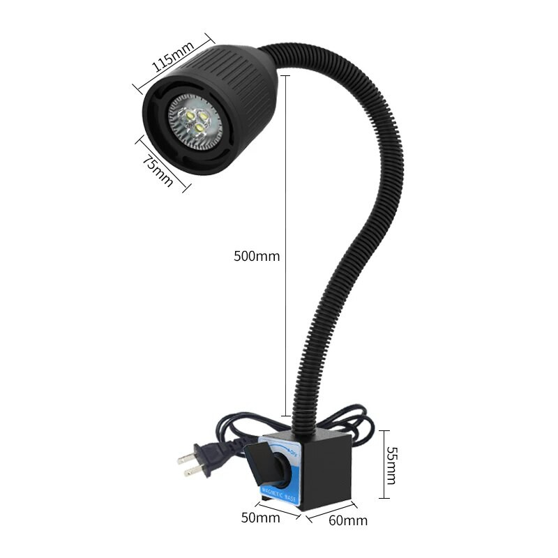 220 V magnetinė LED darbo lemputė žąsies kaklelio lempos lemputė tekinimo staklių frezavimo staklėms