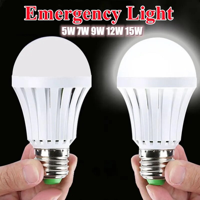 Įkraunama LED avarinė lemputė 5/7/9/12w Nešiojamoji prožektorius Išmanioji avarinė lemputė energiją taupanti avarinė lemputė