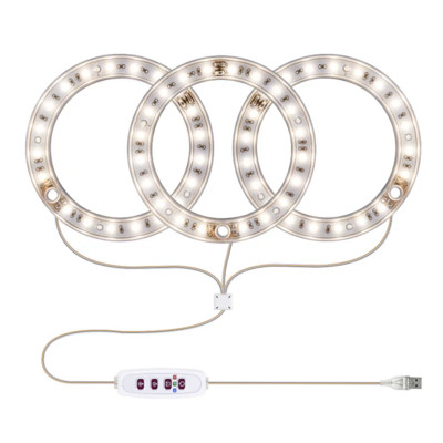 1/2/3/4-head Angel Ring LED svjetlo za biljke Automatski mjerač vremena Svjetlo za biljke punog spektra 5 načina rada Domaći vrt Hidroponski rast biljaka