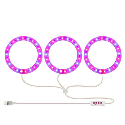 1/2/3/4-head Angel Ring LED svjetlo za biljke Automatski mjerač vremena Svjetlo za biljke punog spektra 5 načina rada Domaći vrt Hidroponski rast biljaka