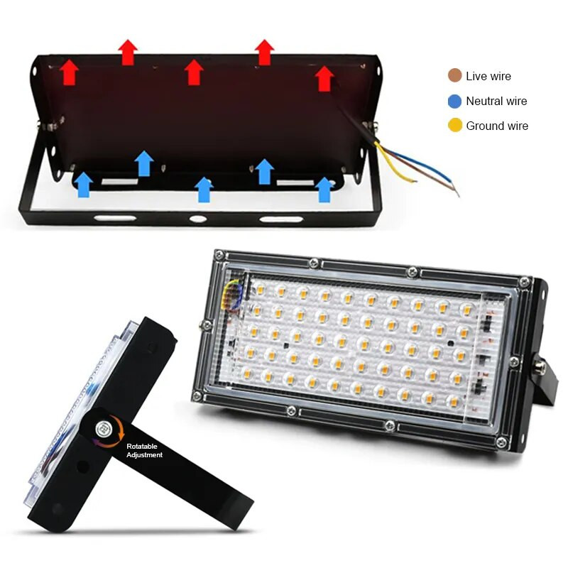 LED Grow Light fitolámpa AC 220V 50W LED teljes spektrumú reflektor beltéri kültéri üvegházhatású növény hidroponikus növényi spotlámpája