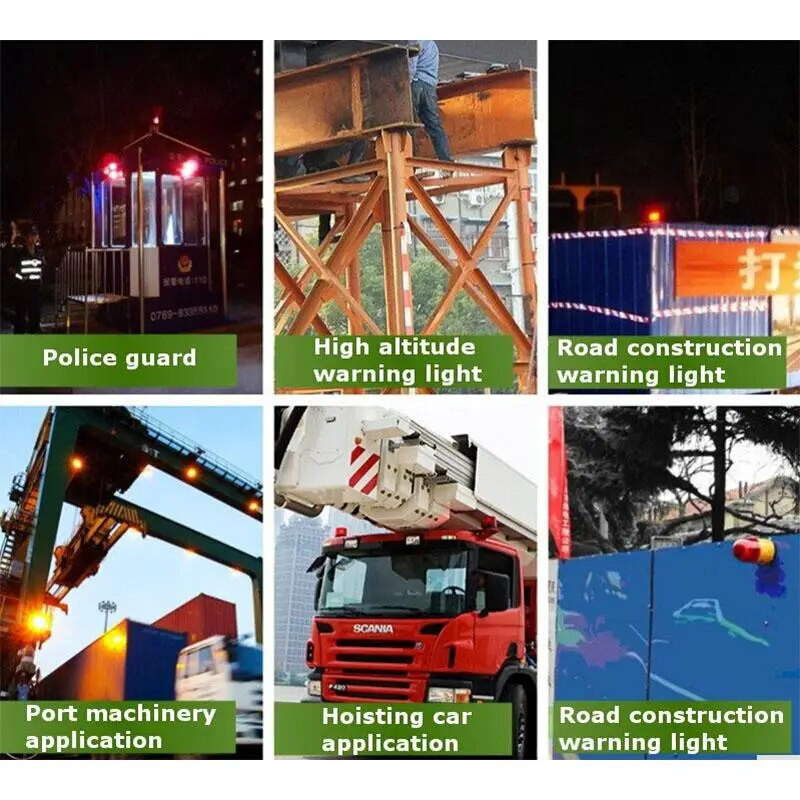Saulės šviesos diodų avarinė lemputė / saulės energija maitinami įspėjamieji žibintai / švyturys / eismo signalizacijos žibintai / bokštinio krano lempa