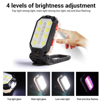 Φακός BORUiT Super Bright COB LED Επαναφορτιζόμενος φακός USB Φορητός Φανάρι Κάμπινγκ Φως εργασίας Αδιάβροχη λάμπα έκτακτης ανάγκης