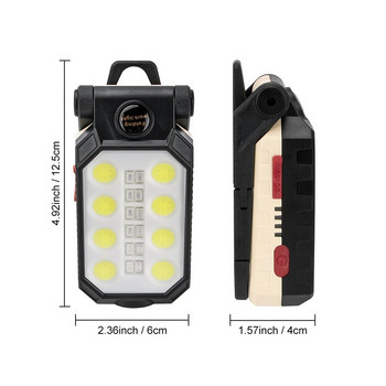 BORUiT Супер ярко COB LED фенерче USB акумулаторна фенерче Преносим фенер за къмпинг Работна светлина Водоустойчива аварийна лампа