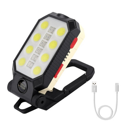 BORUiT Super Bright COB LED svjetiljka USB punjiva svjetiljka Prijenosna lampa za kampiranje Radna svjetiljka Vodootporna svjetiljka za hitne slučajeve