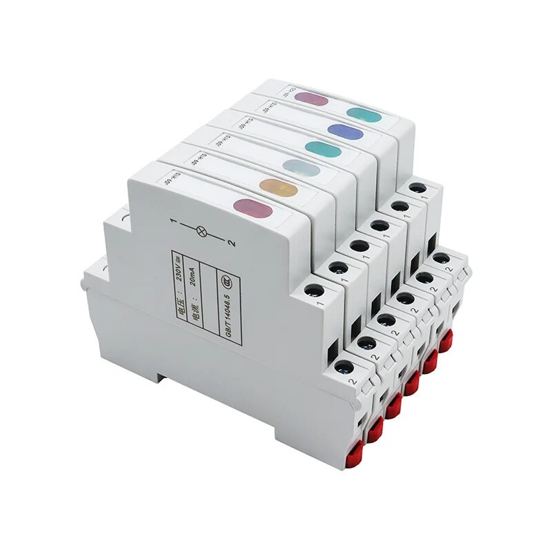 LED 1PC Pilot svjetiljka za montažu na DIN šinu Modularna 220V 24V VAC/DC signalno svjetlo crveno zeleno plavo