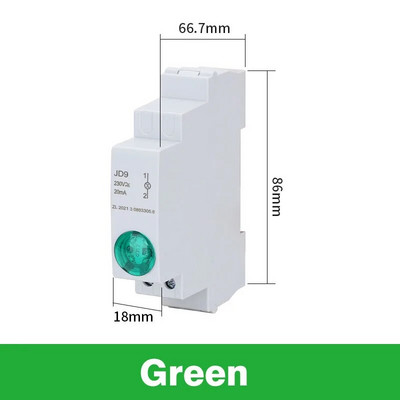 DIN tračnica Signalno svjetlo LED Svjetlo indikatora napajanja Montaža Signalno svjetlo DC AC220v 24v zeleno crveno Indikacija start stop rada JD9
