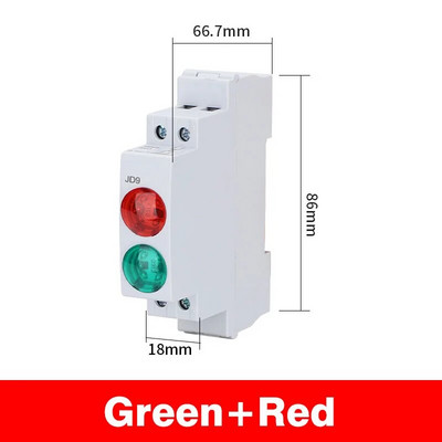 DIN tračnica Signalno svjetlo LED Svjetlo indikatora napajanja Montaža Signalno svjetlo DC AC220v 24v zeleno crveno Indikacija start stop rada JD9