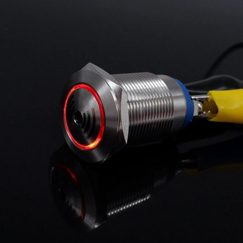19 мм 22 мм метален зумер 12V 24V предупредителен алармен индикатор светлинен сигнална лампа светкавица червен светодиод прекъснат звук винт неръждаема стомана