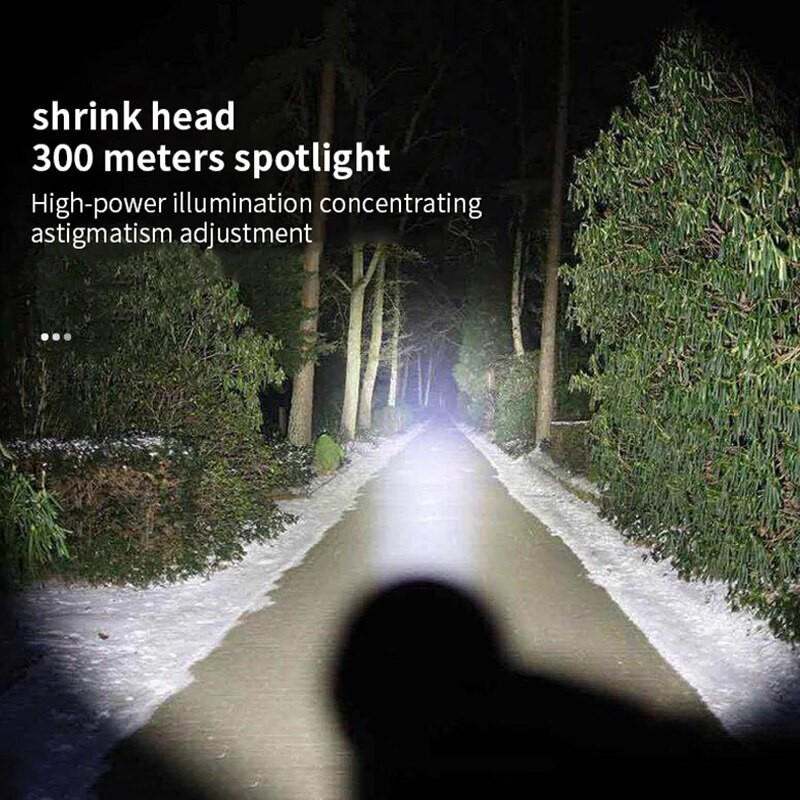 LED įkraunamas raktų pakabukas žibintuvėlis nešiojamasis USB įkraunamas žibintuvėlis High Power Bank Camping vandeniui atsparus ilgo nuotolio žibintas