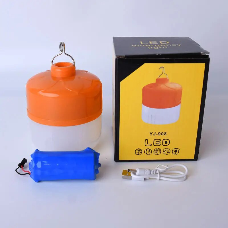 Usb 60w palapinės įkrovimas LED avarinis miegamasis žibintas Super ryškus nešiojamasis kablio apšvietimo lemputė lauko namo sodo šviestuvai