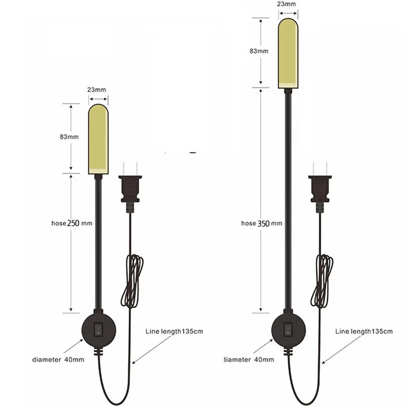 LED pramoninė lempa europietiško stiliaus 6W COB lanksti siuvimo darbo lemputė su magnetine lempa su pasukamu vamzdeliu
