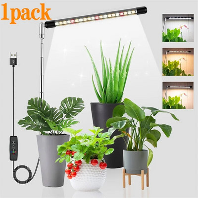 LED-es növekedési lámpa beltéri növényi lámpákhoz Teljes spektrumú fitolámpa szabályozható időzítő palánták zöldségek virágtermesztő lámpa magassága állítható