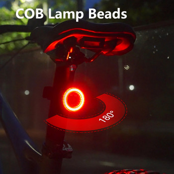 C2 New Bicycle Smart Auto Brake Sensing Light Αδιάβροχο LED φόρτισης Πίσω φως ποδηλάτου ποδηλάτου Πίσω προειδοποιητικό φως πίσω φωτός ποδηλάτου