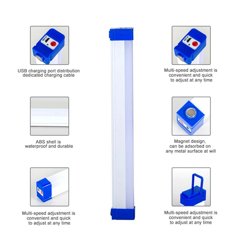 17cm-52cm LED svjetla za hitne slučajeve DC5V 30W 60W 80W USB punjive svjetiljke za vanjsko kampiranje za kućno radno svjetlo u slučaju nestanka struje