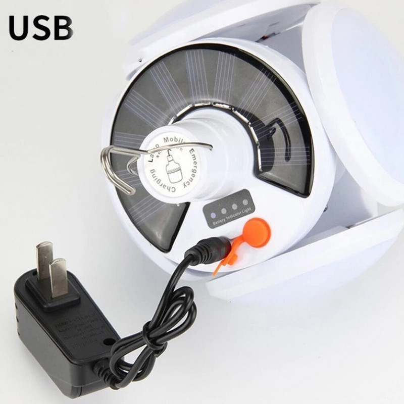 Solarna svjetiljka za kampiranje Lampa za šator 5 načina rada Sklopive LED žarulje za nogomet Punjiva USB svjetla za kampiranje za šator za kampiranje Hitna pomoć