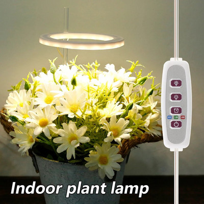 20 LED-es növénytermesztési lámpa USB tápellátású gyűrűs növekedési lámpák időzítő kapcsolóval szabályozható kerti lámpák beltéri növényekhez cserepes növényekhez