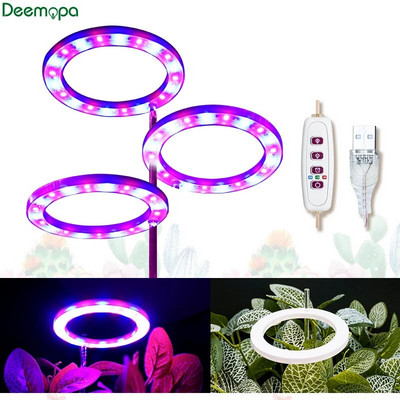 Led Angel Ring Grow Plant Light DC5V USB fitolámpa növényekhez Led teljes spektrumú lámpa beltéri palántákhoz Home Virág Succculet