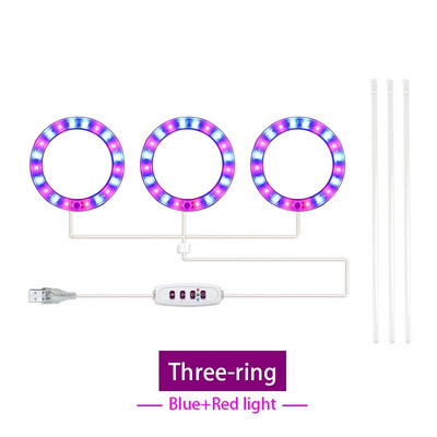 Led anđeoski prsten Svjetlo za uzgoj biljaka DC5V USB fitolampa za biljke Led svjetiljka punog spektra za sobne sadnice Kućni cvjetni sukulet