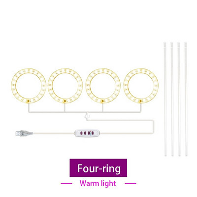 Led anđeoski prsten Svjetlo za uzgoj biljaka DC5V USB fitolampa za biljke Led svjetiljka punog spektra za sobne sadnice Kućni cvjetni sukulet