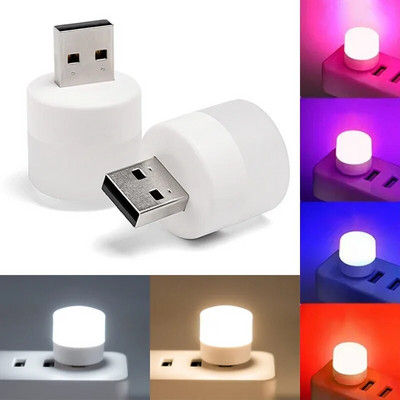 Mini USB csatlakozós lámpa Szemvédő LED éjszakai fény Ünnepi ajándék töltés USB kis kerek könyves lámpa Hálószoba éjszakai lámpa