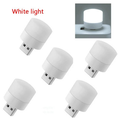 Mini USB kištukinė lempa Akių apsauga LED naktinė lemputė, šventinė dovanų įkrovimo USB maža apvali knyginė lempa Miegamojo naktinė lempa