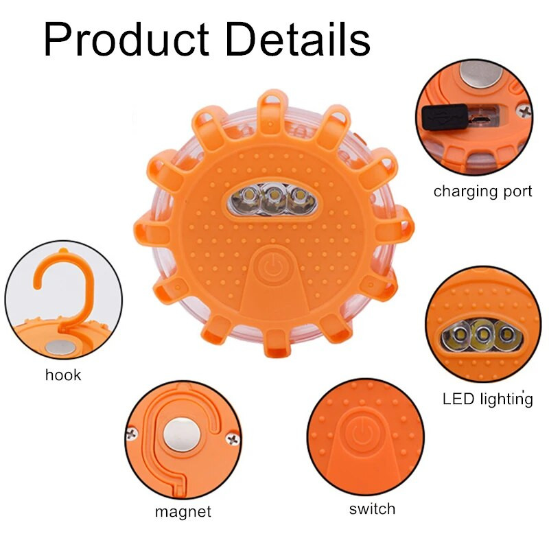 LED trepćuće svjetlo Svjetionik za automobil SOS svjetlo za hitne slučajeve LED upozoravajuća lampa za sigurnost prometa na cesti Magnetna radna svjetiljka Vanjska rasvjeta