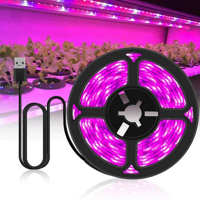 3M 5V USB LED Plant Grow Light Strip teljes spektrumú fito lámpa magokhoz Virágos üvegház sátor hidroponikus növények világítás