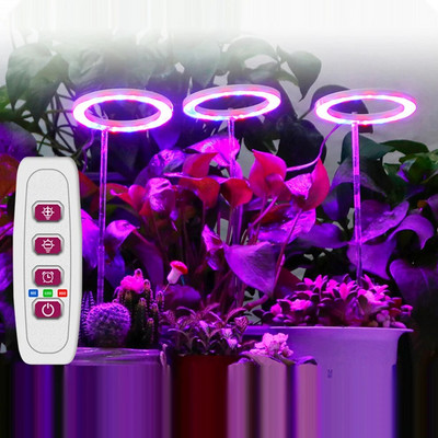 LED Grow Light Full Spectrum Plant Growth Light 5V USB Height Adjustable Dimmable Growing Lamp with Timer for Indoor Plants Herb