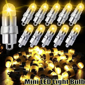 Mini LED izzó léggömbökhöz Papír Lámpás Vízálló Elemes Meleg Fehér Fények Halloween karácsonyi parti dekoráció
