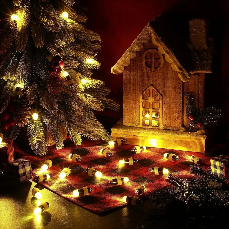 Mini LED lemputė balionams Popierinis žibintas, vandeniui atsparus akumuliatorius, maitinamas šiltai baltos šviesos, Helovino Kalėdų vakarėlio dekoravimas