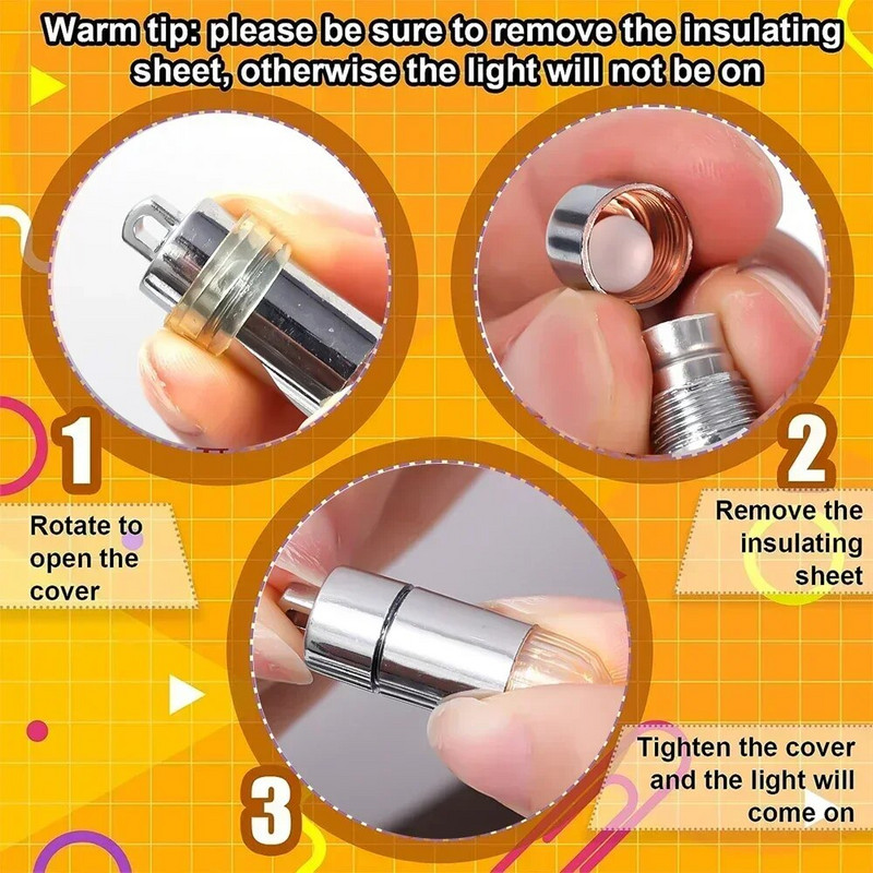 Mini LED lemputė balionams Popierinis žibintas, vandeniui atsparus akumuliatorius, maitinamas šiltai baltos šviesos, Helovino Kalėdų vakarėlio dekoravimas