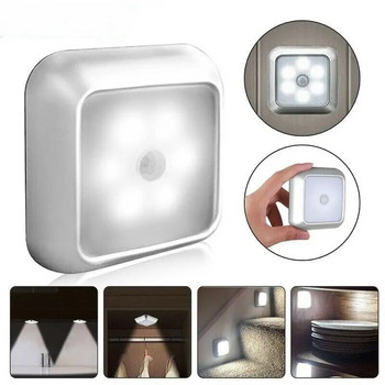 6 LED нощна лампа PIR автоматичен сензор за движение Нощна лампа за деца Всекидневна Спалня Домашно стълбище Гардероб Нощна лампа