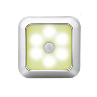 6 LED éjszakai fény PIR automatikus mozgásérzékelő éjszakai lámpa gyerekeknek nappali hálószoba otthon lépcsőház szekrény éjszakai lámpa